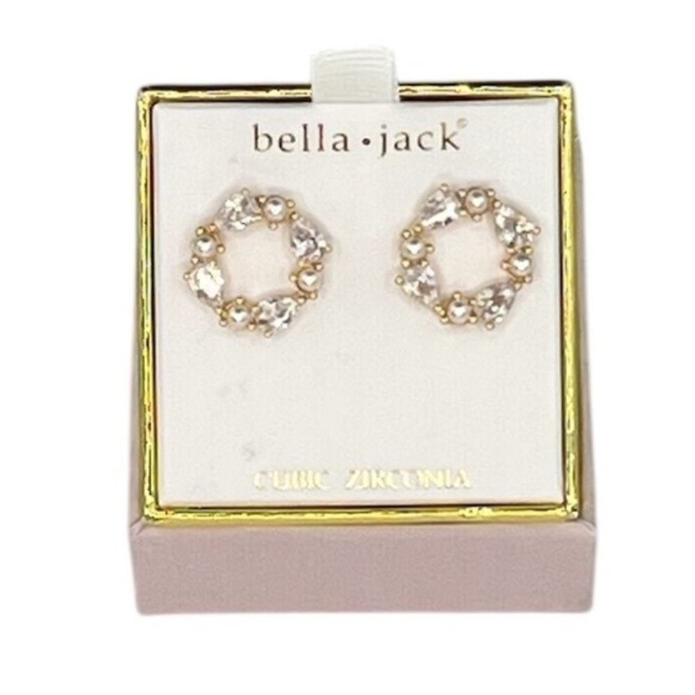 Bella Jack - ‘CZ & Pearls wreath’ elagant earrings.  NWT